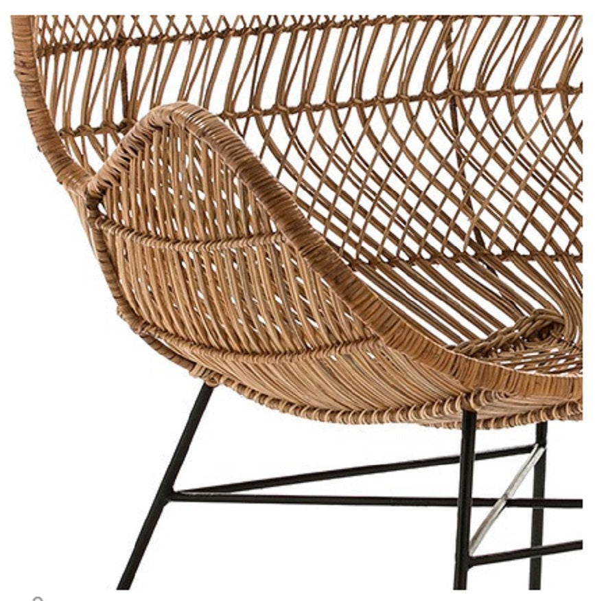 Fauteuil design osier et métal NATURA - Novatrend 