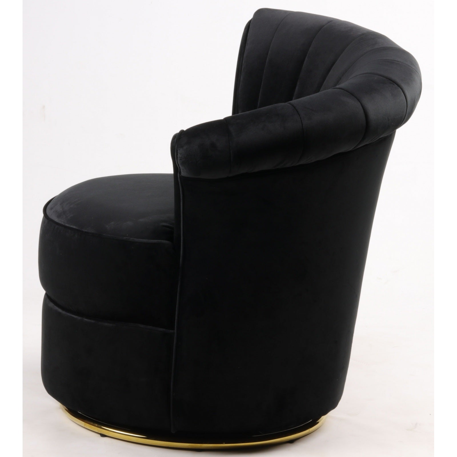 Fauteuil en velours noir SILWAN - Novatrend 