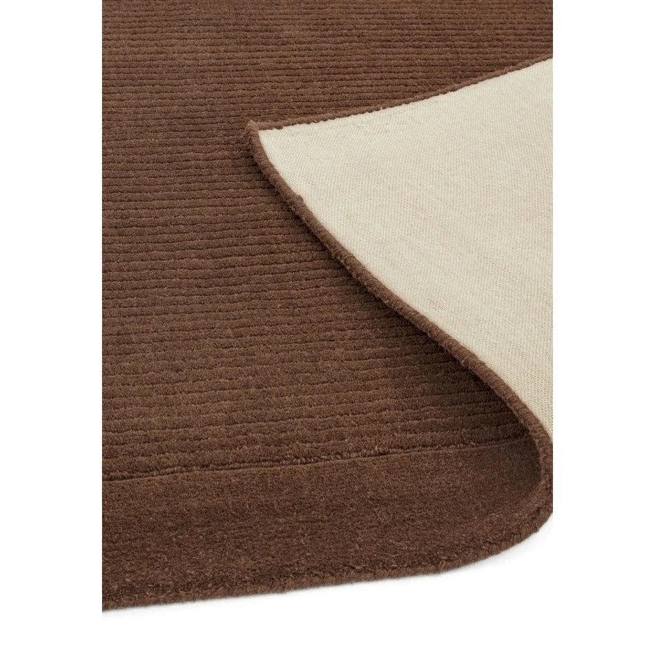 Tapis de Salon Moderne uni Pure Laine CANDY Marron - Novatrend 