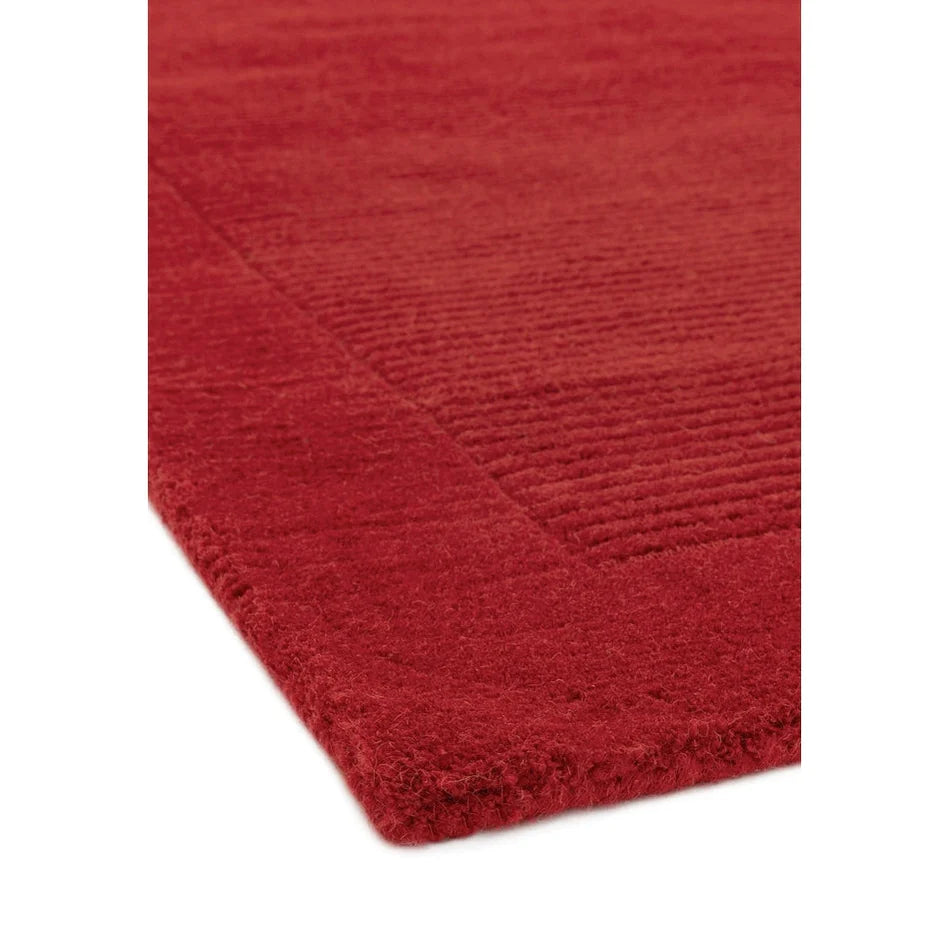 Tapis de Salon Moderne uni Pure Laine CANDY Rouge - Novatrend 