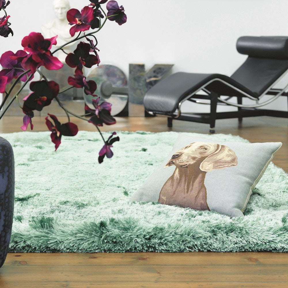 Tapis salon confort shaggy SPLASH Bleu Océan - Novatrend 