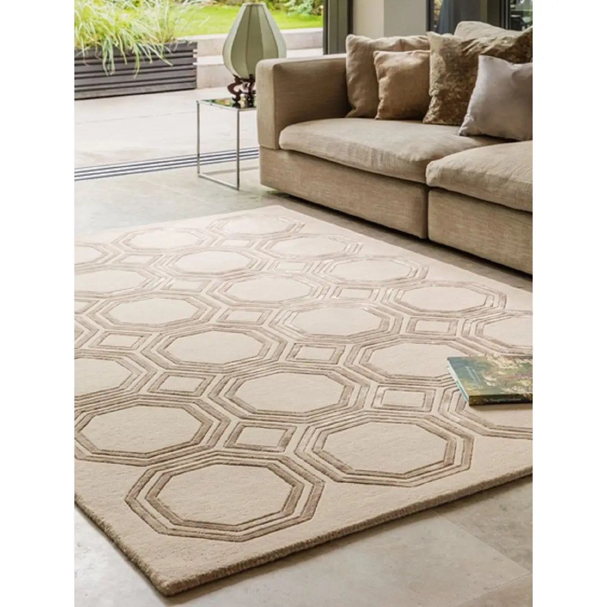 Tapis de salon moderne tissé main en laine NAVEL - Novatrend 