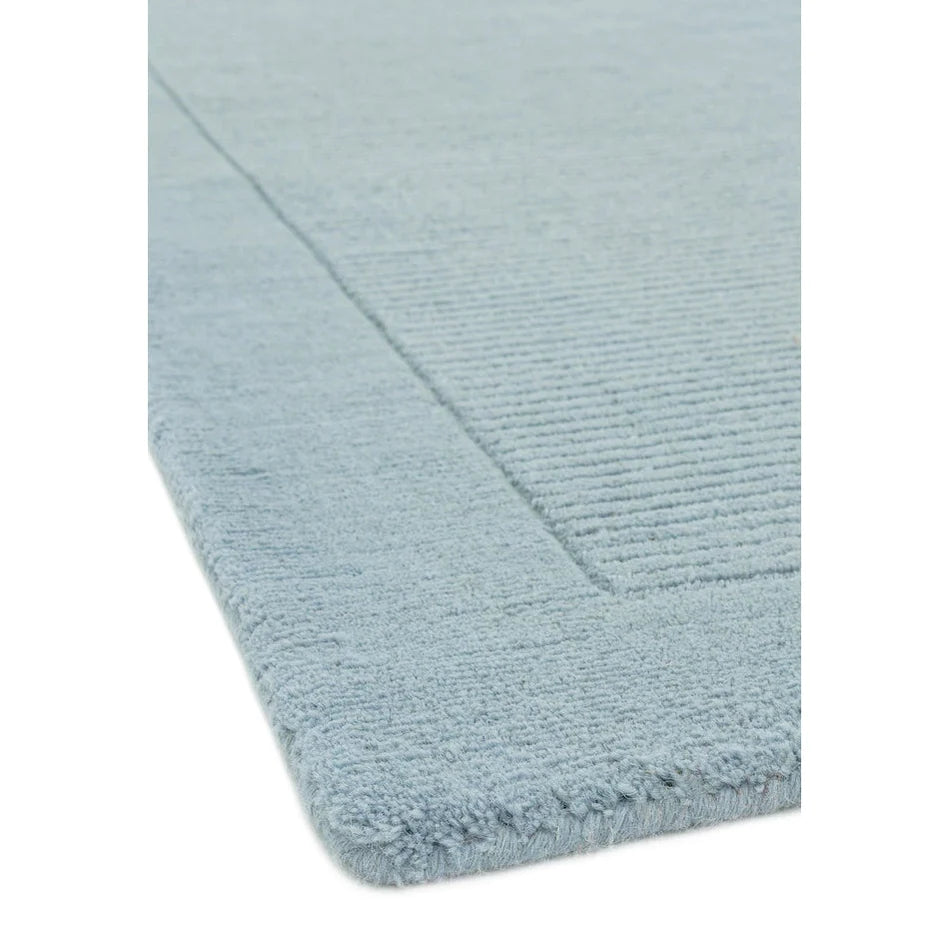 Tapis de Salon Moderne uni Pure Laine CANDY Bleu - Novatrend 
