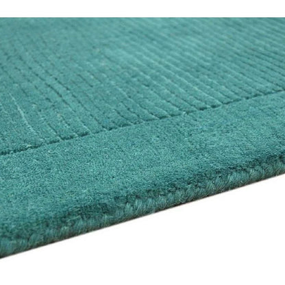 Tapis de Salon Moderne uni Pure Laine CANDY Turquoise