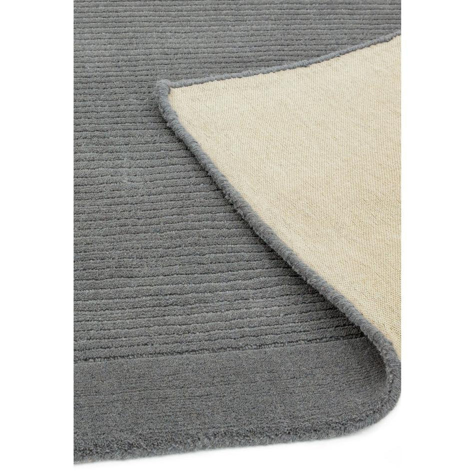 Tapis de Salon Moderne uni Pure Laine CANDY Gris - Novatrend 