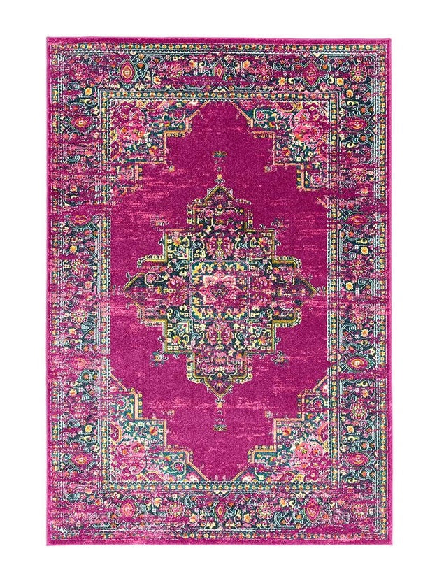 Tapis de salon tissé plat style orient WESSON MEDAILLON - Novatrend 