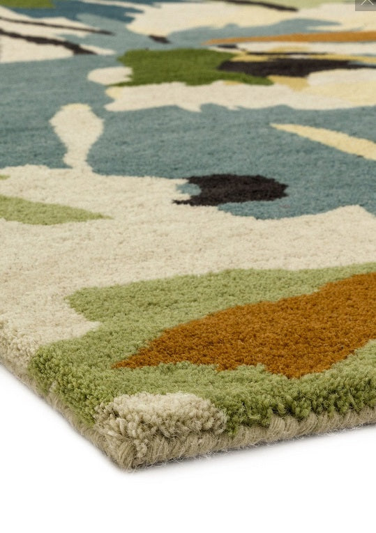 Alfombra floral de lana FLORY para sala de estar 