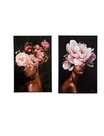 Set de 2 tableaux cadre argent NISSA - Novatrend 