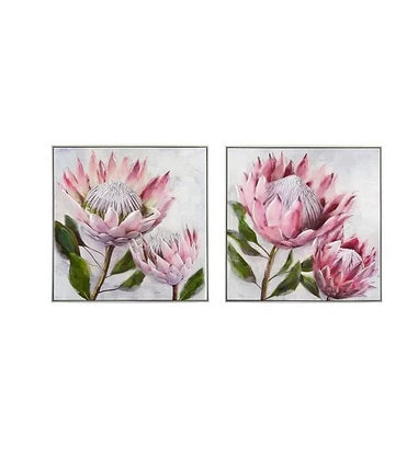 Set de 2 tableaux cadre argent ROSA - Novatrend 