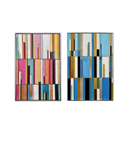 Set de 2 tableaux cadre argent SHAPES - Novatrend 