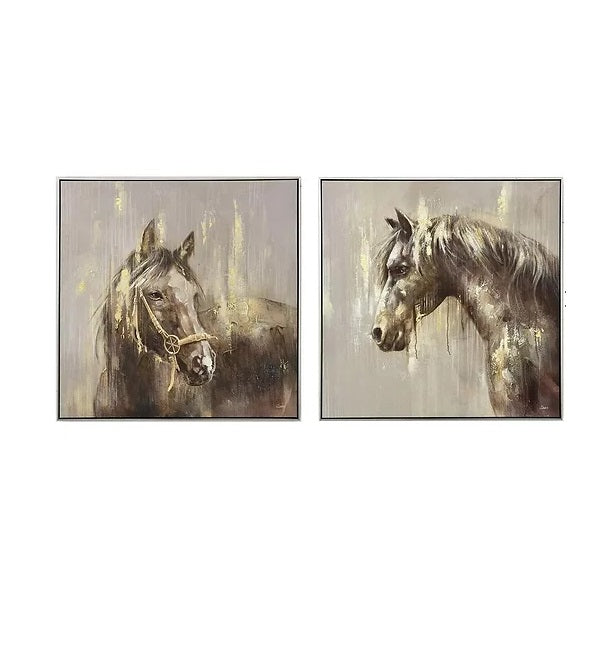 Impression sur toile cadre argent CHEVAL - Novatrend 