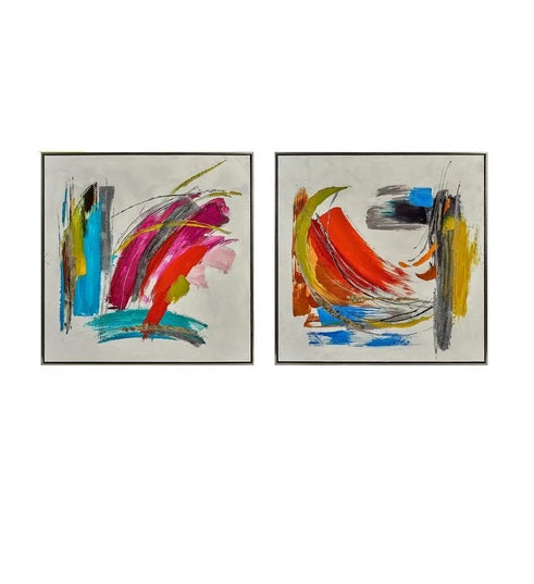 Set de 2 tableaux cadre argent VIBRART - Novatrend 