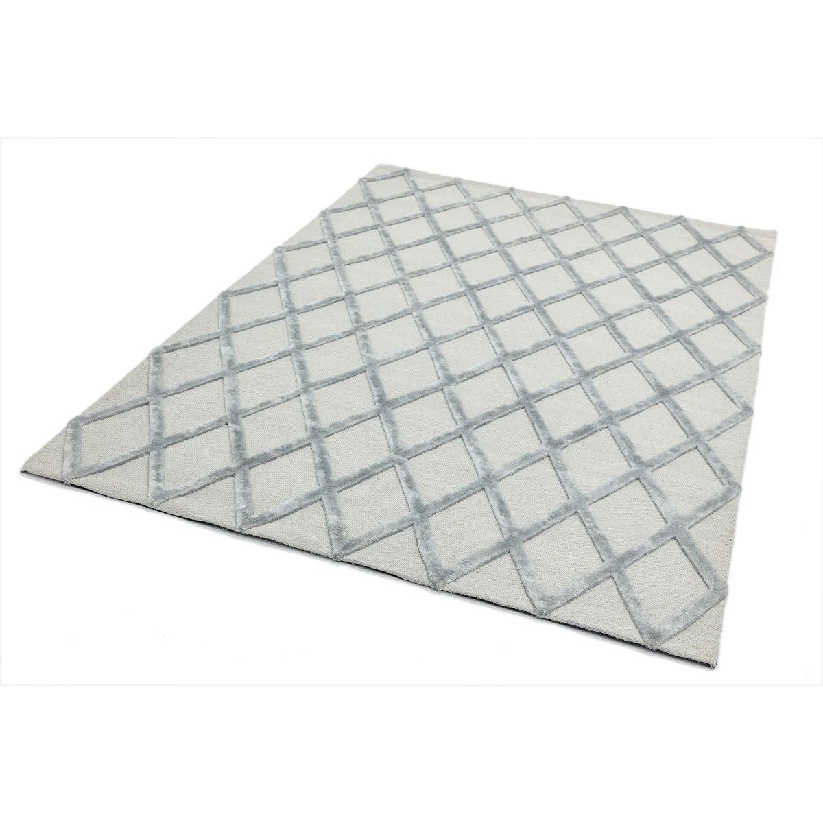 Tapis de salon tufté main laine et viscose KENNET