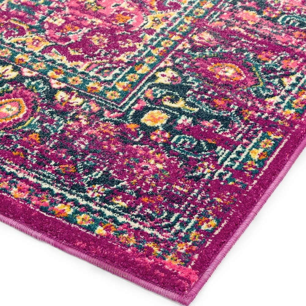 Tapis de salon tissé plat style orient WESSON MEDAILLON - Novatrend 