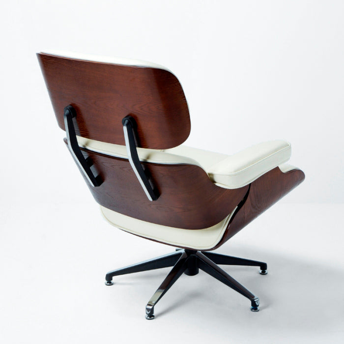 Fauteil cuir véritable bois naturel GALANZO