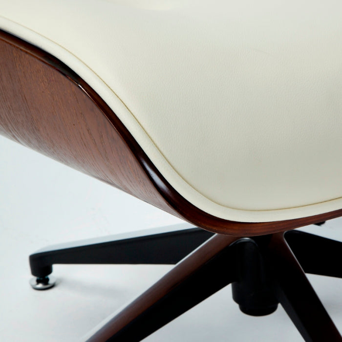 Fauteil cuir véritable bois naturel GALANZO