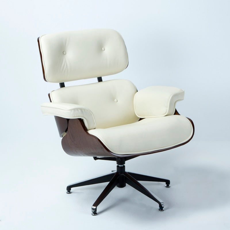 Fauteil cuir véritable bois naturel GALANZO