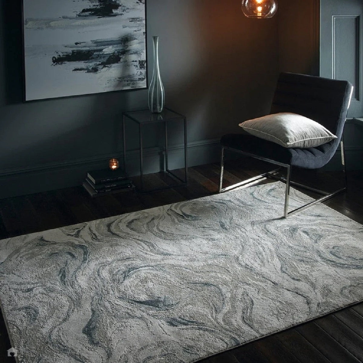 Tapis de salon moderne tissé plat VICOLA
