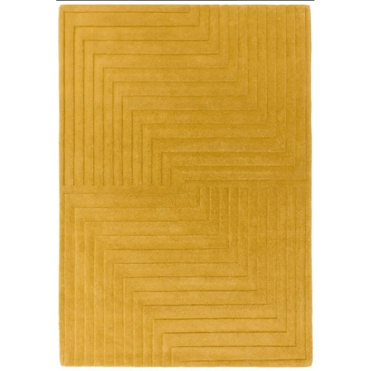 Tapis pure laine uni tufté main relief SQUARE - Novatrend 
