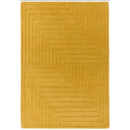 Tapis pure laine uni tufté main relief SQUARE - Novatrend 