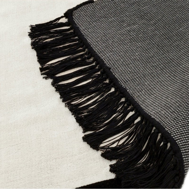 Tapis de salon moderne viscose à franges NIGEL