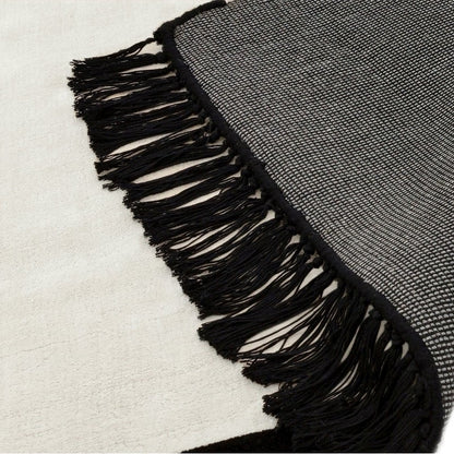 Tapis de salon moderne viscose à franges NIGEL