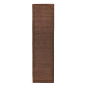 Tapis de couloir uni pure laine CANDY Marron - Novatrend 