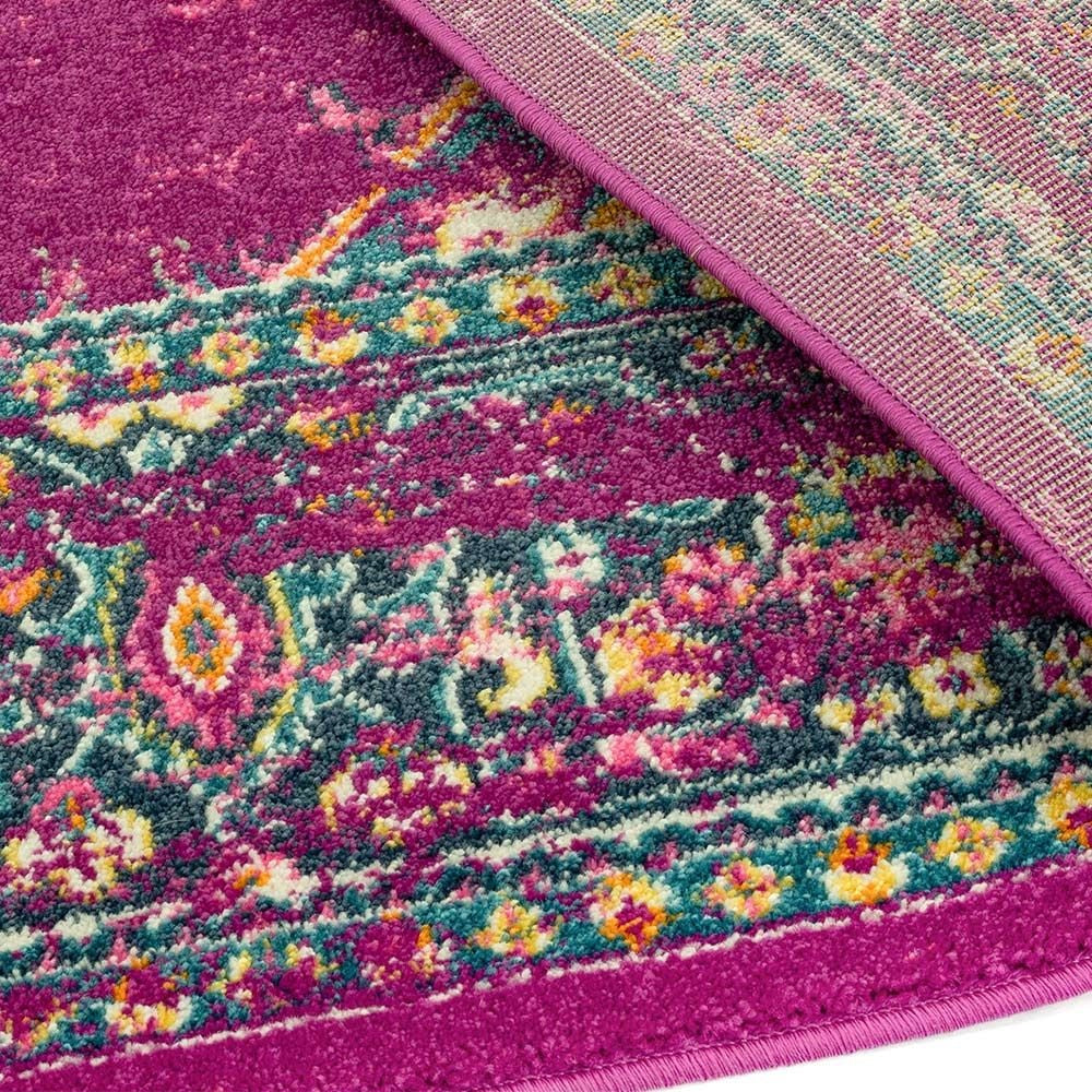 Tapis de salon tissé plat style orient WESSON MEDAILLON - Novatrend 