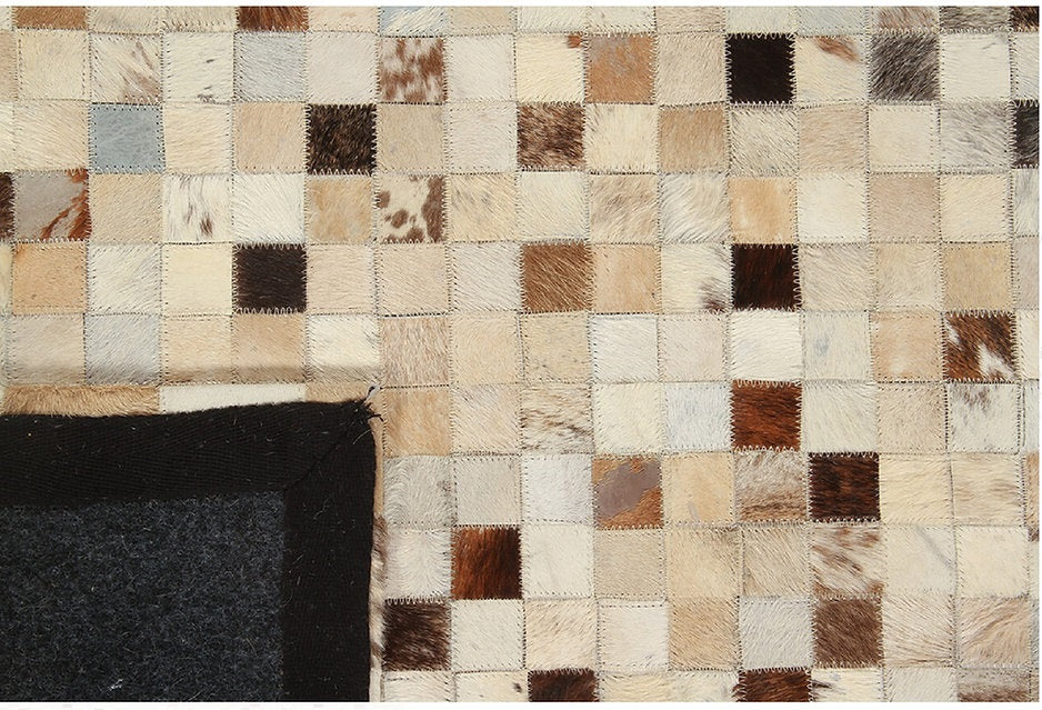 Tapis de salon moderne cuir véritable PATCHY - Novatrend 