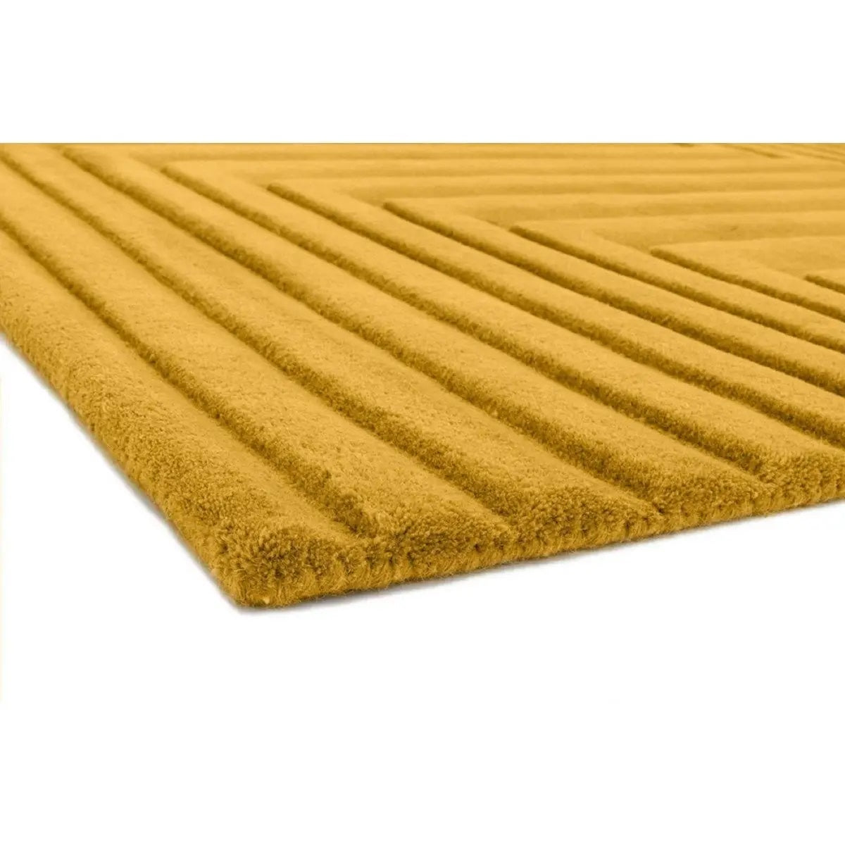 Tapis pure laine uni tufté main relief SQUARE - Novatrend 