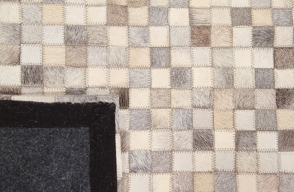 Tapis de salon moderne cuir véritable PATCHY - Novatrend 