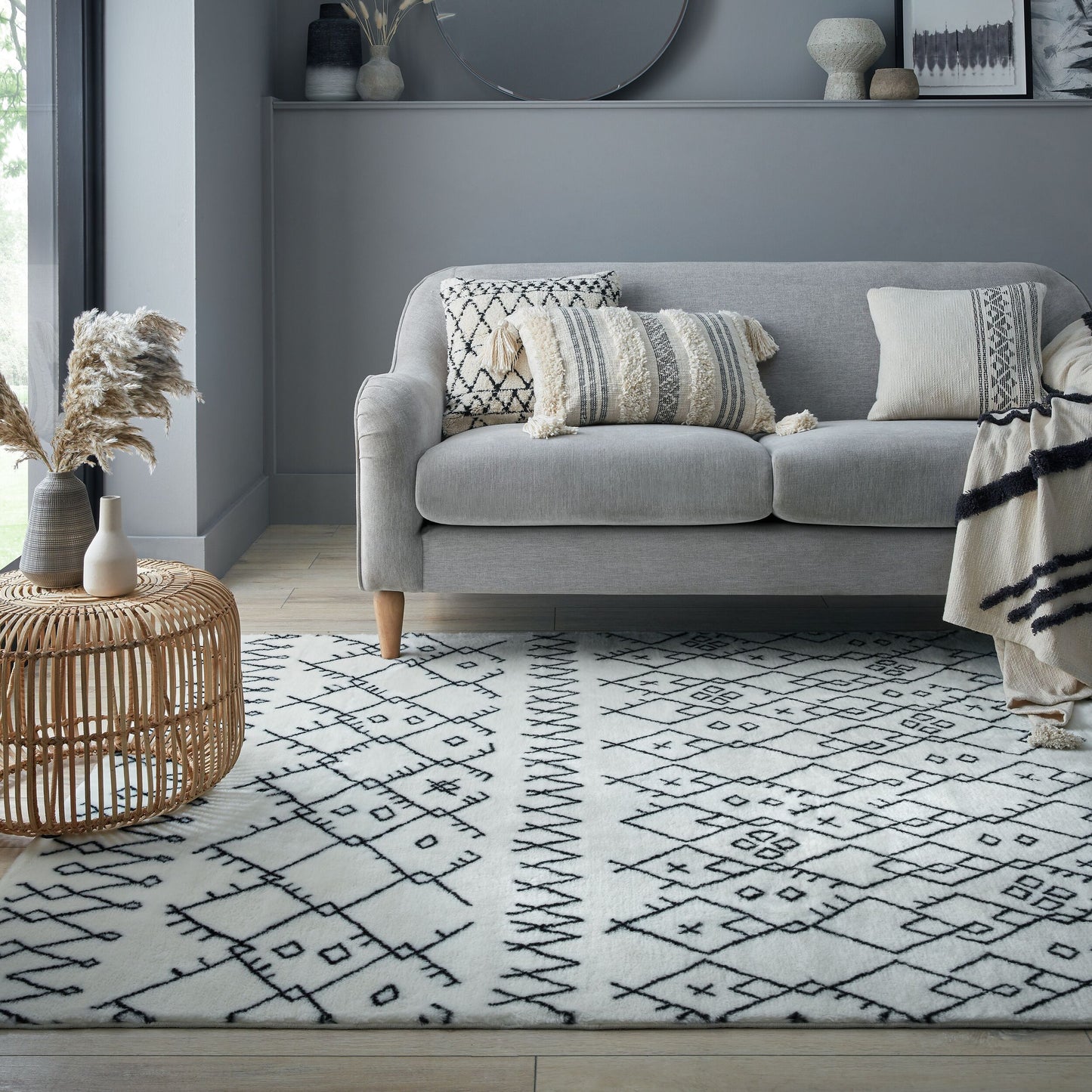 Tapis style berbère lavable en machine LIDA
