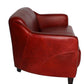 Canapé Gentleman Rouge en cuir véritable - Novatrend 