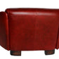 Canapé Gentleman Rouge en cuir véritable - Novatrend 