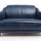 Canapé Gentleman Bleu cuir véritable - Novatrend 