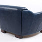 Canapé Gentleman Bleu cuir véritable - Novatrend 