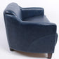 Canapé Gentleman Bleu cuir véritable - Novatrend 