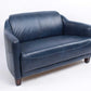 Canapé Gentleman Bleu cuir véritable - Novatrend 