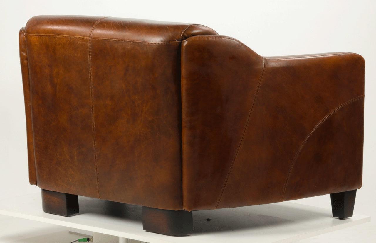 Canapé Gentleman Cigare cuir véritable - Novatrend 