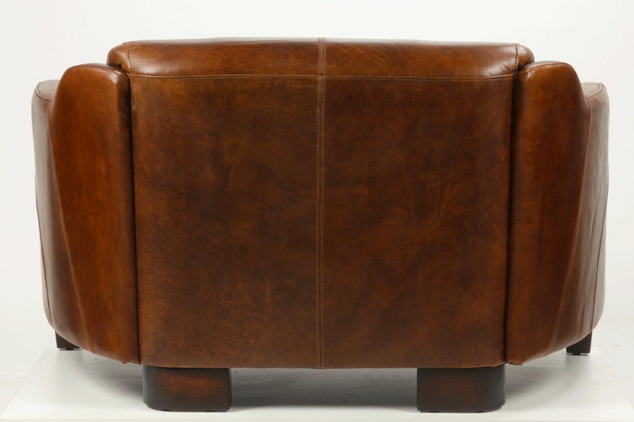 Canapé Gentleman Cigare cuir véritable - Novatrend 