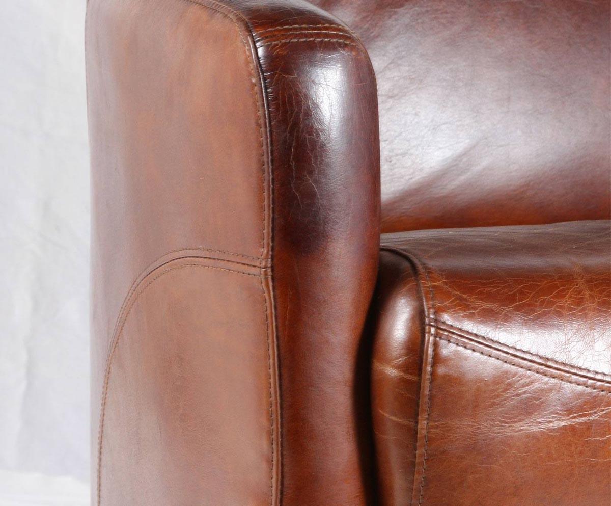 Canapé Gentleman Cigare cuir véritable - Novatrend 