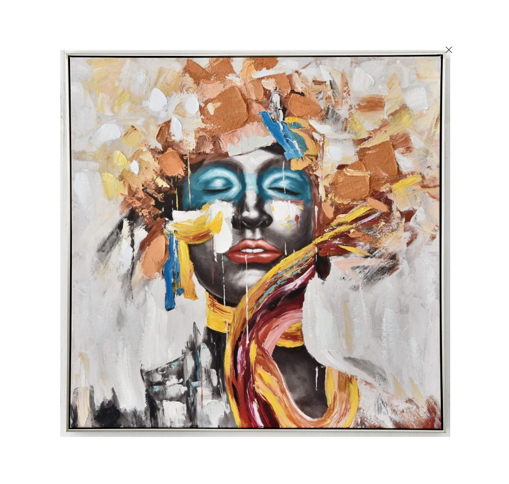 Impression sur toile avec cadre argent L'INDIGENE - Novatrend 