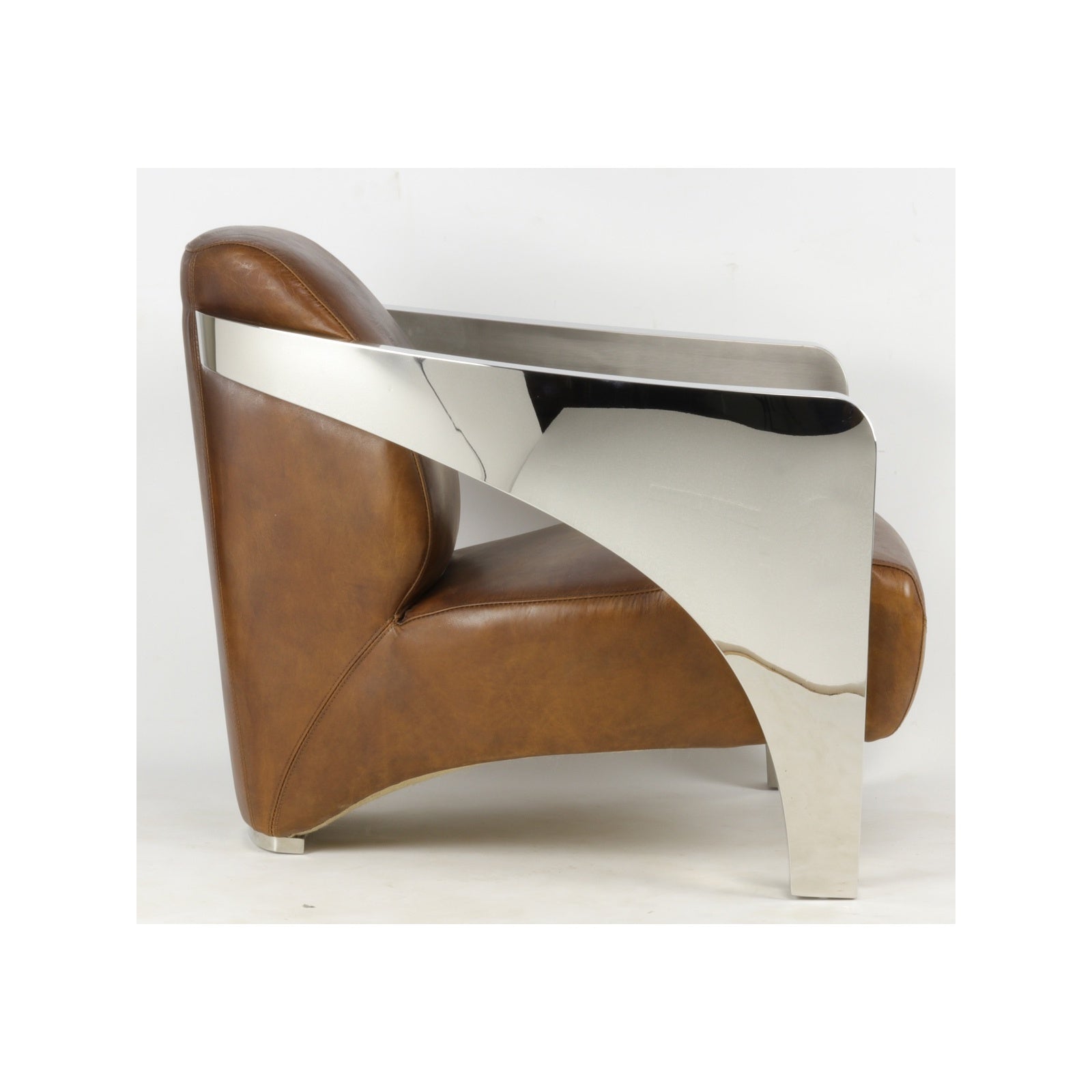 Fauteuil Cuir Véritable et Inox L'Ambitieux