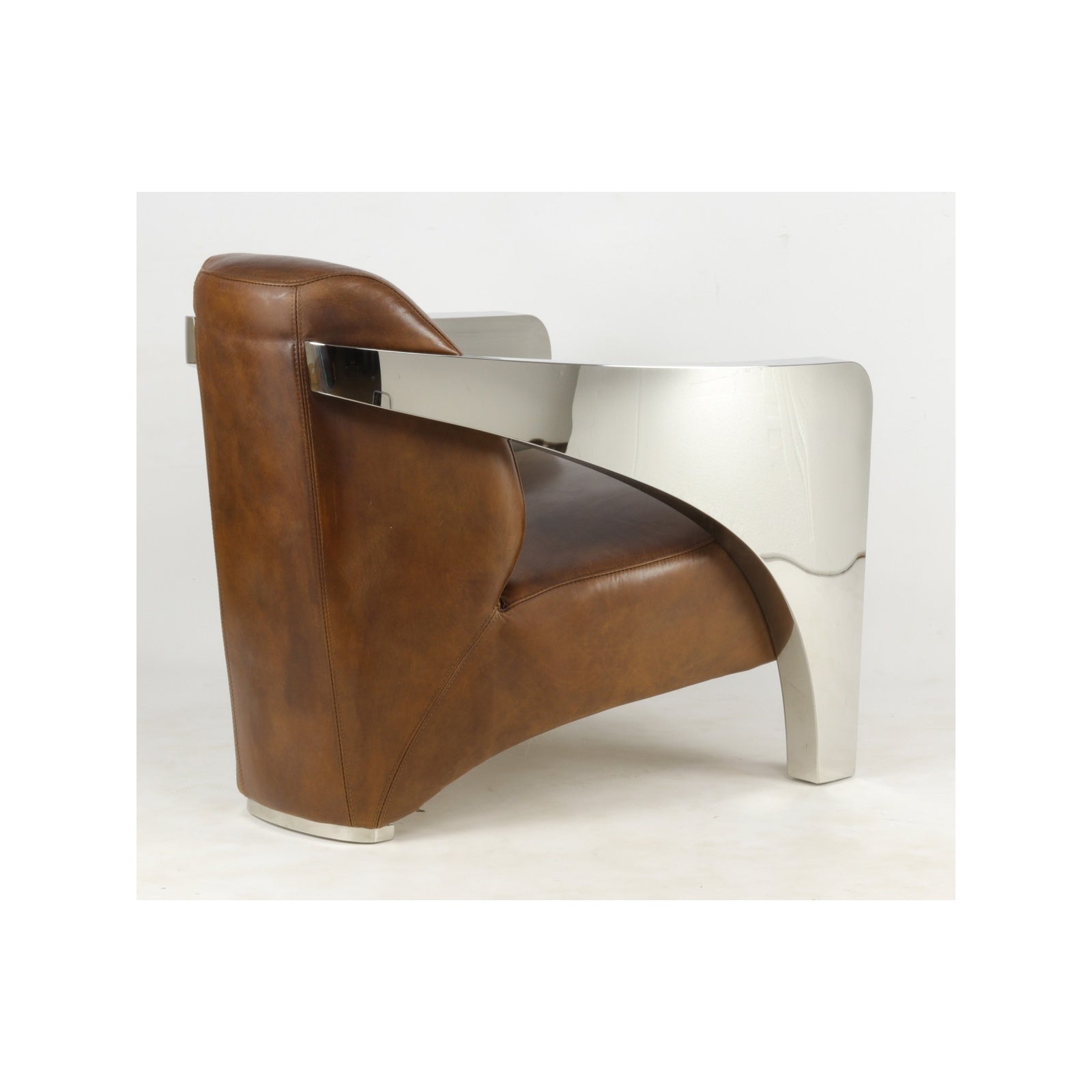 Fauteuil Cuir Véritable et Inox L'Ambitieux